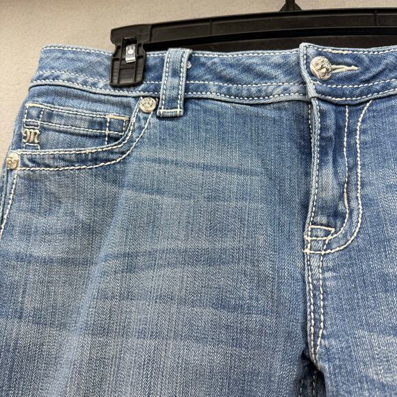 Miss Me Jeans Women's 32x34 (14) Blue Mid Rise Boot Cut Pocket Flaps Western - Picture 4 of 13